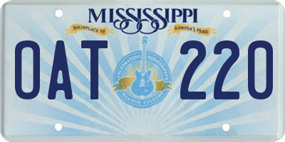 MS license plate OAT220