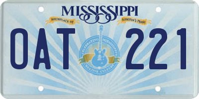 MS license plate OAT221