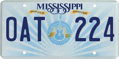 MS license plate OAT224