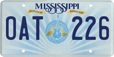 MS license plate OAT226