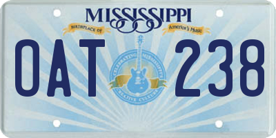 MS license plate OAT238