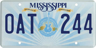 MS license plate OAT244