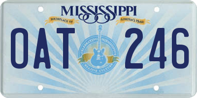 MS license plate OAT246