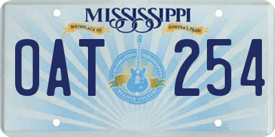 MS license plate OAT254