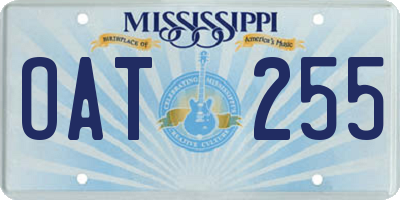 MS license plate OAT255