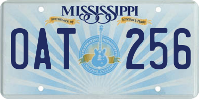 MS license plate OAT256