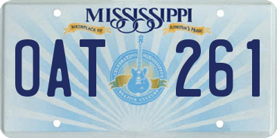 MS license plate OAT261