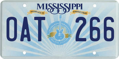 MS license plate OAT266