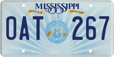 MS license plate OAT267