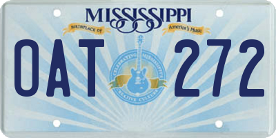 MS license plate OAT272