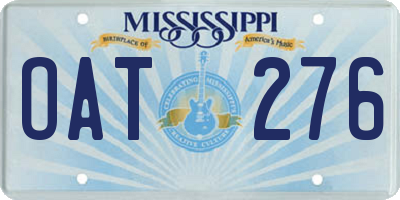 MS license plate OAT276
