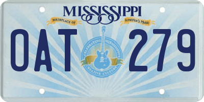 MS license plate OAT279