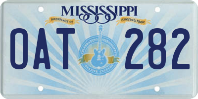 MS license plate OAT282