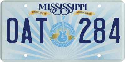 MS license plate OAT284