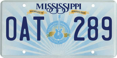 MS license plate OAT289