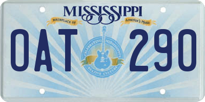 MS license plate OAT290