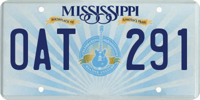 MS license plate OAT291