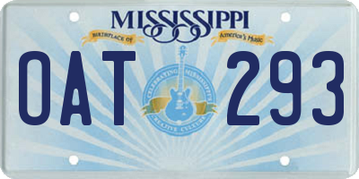 MS license plate OAT293