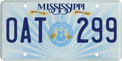 MS license plate OAT299