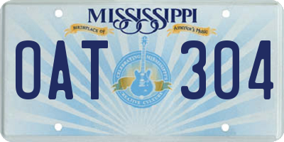 MS license plate OAT304