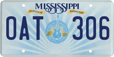 MS license plate OAT306