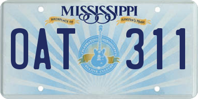 MS license plate OAT311
