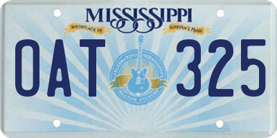 MS license plate OAT325
