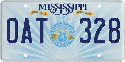 MS license plate OAT328
