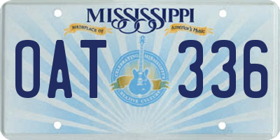 MS license plate OAT336