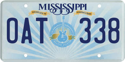 MS license plate OAT338