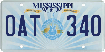 MS license plate OAT340