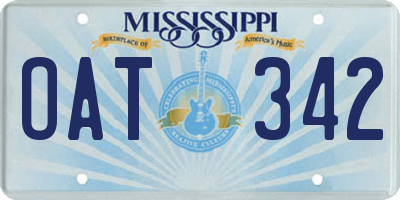 MS license plate OAT342