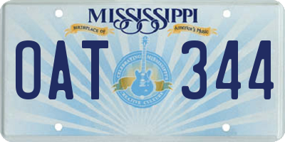 MS license plate OAT344