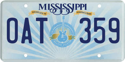 MS license plate OAT359