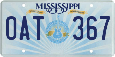 MS license plate OAT367