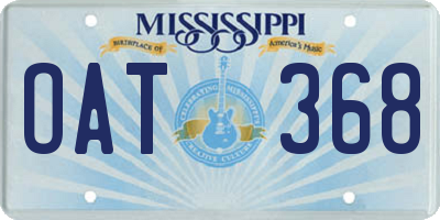 MS license plate OAT368