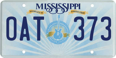 MS license plate OAT373