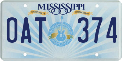 MS license plate OAT374