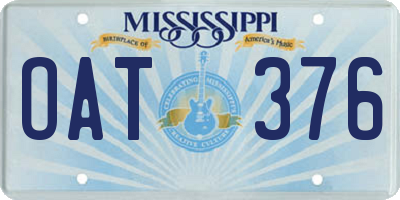 MS license plate OAT376