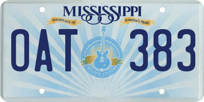 MS license plate OAT383
