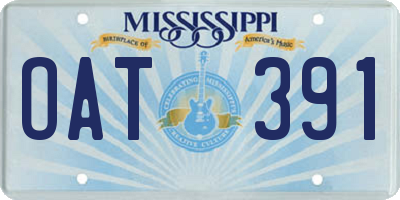 MS license plate OAT391