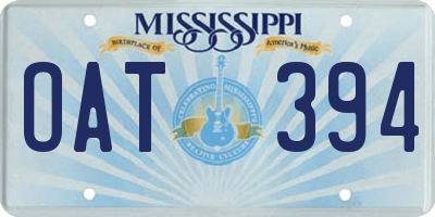MS license plate OAT394