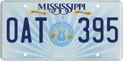 MS license plate OAT395
