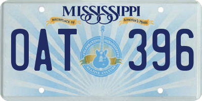 MS license plate OAT396