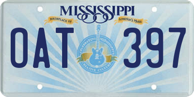 MS license plate OAT397