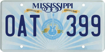 MS license plate OAT399