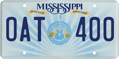 MS license plate OAT400
