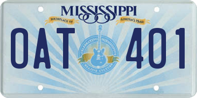 MS license plate OAT401