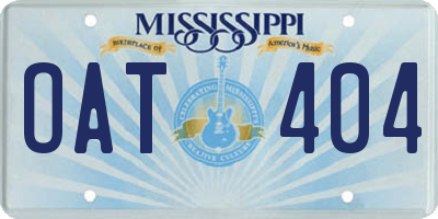 MS license plate OAT404