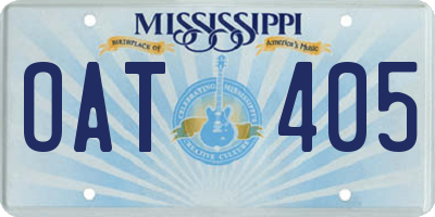 MS license plate OAT405